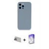 MARSİLYAN™- iPhone 13 Pro Max Kılıf Zirve Modern Özel Seri - Siyah Bilvis 5in1 3D Magic Cam Ekran Koruyucu + Rainbow Kamera Lens Koruma Cam - MR