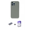 MARSİLYAN™- iPhone 13 Pro Max Kılıf Zirve Modern Özel Seri - Siyah Bilvis 5in1 3D Magic Cam Ekran Koruyucu + Renkli Kamera Lens Koruma Cam - SI