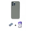 MARSİLYAN™- iPhone 13 Pro Max Kılıf Zirve Modern Özel Seri - Siyah Bilvis 5in1 3D Magic Cam Ekran Koruyucu + Shine Kamera Lens Koruma Cam - PE
