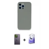 MARSİLYAN™- iPhone 13 Pro Max Kılıf Zirve Modern Özel Seri - Siyah Bilvis 5in1 5D Magic Hayalet Cam Ekran Koruyucu + Neon Fosforlu Kamera Lens - YL