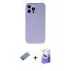 MARSİLYAN™- iPhone 13 Pro Max Kılıf Zirve Modern Özel Seri - Siyah Bilvis 5in1 5D Magic Hayalet Cam Ekran Koruyucu + Shine Kamera Lens Koruma Cam - GI