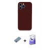 MARSİLYAN™- iPhone 13 Pro Max Kılıf Zirve Modern Özel Seri - Siyah Bilvis 5in1 5D Magic Hayalet Cam Ekran Koruyucu + Shine Kamera Lens Koruma Cam - GI