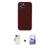 MARSİLYAN™- iPhone 13 Pro Max Kılıf Zirve Modern Özel Seri - Siyah Bilvis 5in1 5D Magic Hayalet Cam Ekran Koruyucu + Shine Kamera Lens - GD