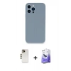 MARSİLYAN™- iPhone 13 Pro Max Kılıf Zirve Modern Özel Seri - Siyah Bilvis 5in1 5D Magic Hayalet Cam Ekran Koruyucu + Shine Kamera Lens - GD