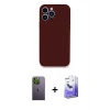 MARSİLYAN™- iPhone 13 Pro Max Kılıf Zirve Modern Özel Seri - Siyah Bilvis 5in1 5D Magic Hayalet Cam Ekran Koruyucu + Neon Fosforlu Kamera Lens - YL