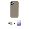 MARSİLYAN™- iPhone 13 Pro Max Kılıf Zirve Modern Özel Seri - Siyah Bilvis 5in1 5D Magic Hayalet Cam Ekran Koruyucu + Rainbow Kamera Lens Koruma Cam - BZ