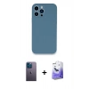 MARSİLYAN™- iPhone 13 Pro Max Kılıf Zirve Modern Özel Seri - Siyah Bilvis 5in1 5D Magic Hayalet Cam Ekran Koruyucu + Neon Fosforlu Kamera Lens - MI