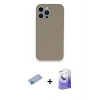 MARSİLYAN™- iPhone 13 Pro Max Kılıf Zirve Modern Özel Seri - Siyah Bilvis 5in1 5D Magic Hayalet Cam Ekran Koruyucu + Shine Kamera Lens Koruma Cam - MI