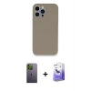 MARSİLYAN™- iPhone 13 Pro Max Kılıf Zirve Modern Özel Seri - Siyah Bilvis 5in1 5D Magic Hayalet Cam Ekran Koruyucu + Neon Fosforlu Kamera Lens - YL