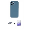 MARSİLYAN™- iPhone 13 Pro Max Kılıf Zirve Modern Özel Seri - Siyah Bilvis 5in1 5D Magic Hayalet Cam Ekran Koruyucu + Sarı Renkli Kamera Lens Koruma Cam