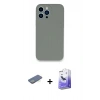 MARSİLYAN™- iPhone 13 Pro Max Kılıf Zirve Modern Özel Seri - Siyah Bilvis 5in1 5D Magic Hayalet Cam Ekran Koruyucu + Renkli Kamera Lens Koruma Cam - YL