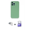 MARSİLYAN™- iPhone 13 Pro Max Kılıf Zirve Modern Özel Seri - Siyah Bilvis 5in1 5D Magic Hayalet Cam Ekran Koruyucu + Pers Alüminyum Kamera Lens - SABE