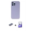 MARSİLYAN™- iPhone 13 Pro Max Kılıf Zirve Modern Özel Seri - Siyah Bilvis 5in1 5D Magic Hayalet Cam Ekran Koruyucu + Renkli Kamera Lens Koruma Cam - PE