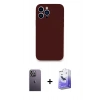 MARSİLYAN™- iPhone 13 Pro Max Kılıf Zirve Modern Özel Seri - Siyah Bilvis 5in1 5D Magic Hayalet Cam Ekran Koruyucu + Neon Fosforlu Kamera Lens - BZ