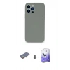 MARSİLYAN™- iPhone 13 Pro Max Kılıf Zirve Modern Özel Seri - Siyah Bilvis 5in1 5D Magic Hayalet Cam Ekran Koruyucu + Sarı Renkli Kamera Lens Koruma Cam