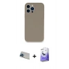 MARSİLYAN™- iPhone 13 Pro Max Kılıf Zirve Modern Özel Seri - Siyah Bilvis 5in1 5D Magic Hayalet Cam Ekran Koruyucu + Rainbow Kamera Lens Koruma Cam - MI