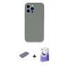 MARSİLYAN™- iPhone 13 Pro Max Kılıf Zirve Modern Özel Seri - Siyah Bilvis 5in1 5D Magic Hayalet Cam Ekran Koruyucu + Renkli Kamera Lens Koruma Cam - PE