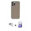 MARSİLYAN™- iPhone 13 Pro Max Kılıf Zirve Modern Özel Seri - Siyah Bilvis 5in1 5D Magic Hayalet Cam Ekran Koruyucu + Sierra Blue Pers Alüminyum Kamera Lens