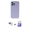 MARSİLYAN™- iPhone 13 Pro Max Kılıf Zirve Modern Özel Seri - Siyah Bilvis 5in1 5D Magic Hayalet Cam Ekran Koruyucu + Pers Alüminyum Kamera Lens - LT