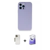 MARSİLYAN™- iPhone 13 Pro Max Kılıf Zirve Modern Özel Seri - Siyah Bilvis 5in1 5D Magic Hayalet Cam Ekran Koruyucu + Shine Kamera Lens - GD