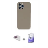MARSİLYAN™- iPhone 13 Pro Max Kılıf Zirve Modern Özel Seri - Siyah Bilvis 5in1 5D Magic Hayalet Cam Ekran Koruyucu + Pers Alüminyum Kamera Lens - GI