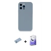 MARSİLYAN™- iPhone 13 Pro Max Kılıf Zirve Modern Özel Seri - Siyah Bilvis 5in1 5D Magic Hayalet Cam Ekran Koruyucu + Shine Kamera Lens Koruma Cam - MI
