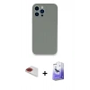 MARSİLYAN™- iPhone 13 Pro Max Kılıf Zirve Modern Özel Seri - Siyah Bilvis 5in1 5D Magic Hayalet Cam Ekran Koruyucu + Pers Alüminyum Kamera Lens - KI
