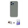 MARSİLYAN™- iPhone 13 Pro Max Kılıf Zirve Modern Özel Seri - Siyah Bilvis 5in1 5D Magic Hayalet Cam Ekran Koruyucu + Kırmızı Rainbow Kamera Lens Koruma Cam