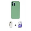 MARSİLYAN™- iPhone 13 Pro Max Kılıf Zirve Modern Özel Seri - Siyah Bilvis 5in1 5D Magic Hayalet Cam Ekran Koruyucu + Shine Kamera Lens - GD