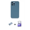 MARSİLYAN™- iPhone 13 Pro Max Kılıf Zirve Modern Özel Seri - Siyah Bilvis 5in1 5D Magic Hayalet Cam Ekran Koruyucu + Shine Kamera Lens Koruma Cam - MI