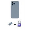 MARSİLYAN™- iPhone 13 Pro Max Kılıf Zirve Modern Özel Seri - Siyah Bilvis 5in1 5D Magic Hayalet Cam Ekran Koruyucu + Shine Kamera Lens Koruma Cam - GI