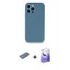 MARSİLYAN™- iPhone 13 Pro Max Kılıf Zirve Modern Özel Seri - Siyah Bilvis 5in1 5D Magic Hayalet Cam Ekran Koruyucu + Renkli Kamera Lens Koruma Cam - PE