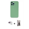 MARSİLYAN™- iPhone 13 Pro Max Kılıf Zirve Modern Özel Seri - Siyah Bilvis Hayalet Cam Ekran Koruyucu + Pers Alüminyum Kamera Lens - GI