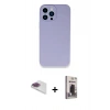 MARSİLYAN™- iPhone 13 Pro Max Kılıf Zirve Modern Özel Seri - Siyah Bilvis Hayalet Cam Ekran Koruyucu + Pers Alüminyum Kamera Lens - GI