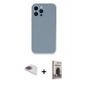 MARSİLYAN™- iPhone 13 Pro Max Kılıf Zirve Modern Özel Seri - Siyah Bilvis Hayalet Cam Ekran Koruyucu + Pers Alüminyum Kamera Lens - GI