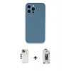MARSİLYAN™- iPhone 13 Pro Max Kılıf Zirve Modern Özel Seri - Siyah Bilvis Hayalet Cam Ekran Koruyucu + Shine Kamera Lens - GD