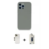 MARSİLYAN™- iPhone 13 Pro Max Kılıf Zirve Modern Özel Seri - Siyah Bilvis Hayalet Cam Ekran Koruyucu + Shine Kamera Lens - GD