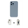 MARSİLYAN™- iPhone 13 Pro Max Kılıf Zirve Modern Özel Seri - Siyah Bilvis Hayalet Cam Ekran Koruyucu + Shine Kamera Lens - GD