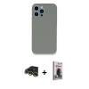 MARSİLYAN™- iPhone 13 Pro Max Kılıf Zirve Modern Özel Seri - Siyah Bilvis Hayalet Cam Ekran Koruyucu + Gold Raze Metal Kamera Lens