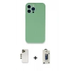 MARSİLYAN™- iPhone 13 Pro Max Kılıf Zirve Modern Özel Seri - Siyah Bilvis Hayalet Cam Ekran Koruyucu + Shine Kamera Lens - GD