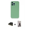 MARSİLYAN™- iPhone 13 Pro Max Kılıf Zirve Modern Özel Seri - Siyah Bilvis Hayalet Cam Ekran Koruyucu + Gold Raze Metal Kamera Lens