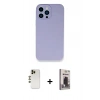MARSİLYAN™- iPhone 13 Pro Max Kılıf Zirve Modern Özel Seri - Siyah Bilvis Hayalet Cam Ekran Koruyucu + Shine Kamera Lens - GD