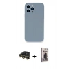 MARSİLYAN™- iPhone 13 Pro Max Kılıf Zirve Modern Özel Seri - Siyah Bilvis Hayalet Cam Ekran Koruyucu + Gold Raze Metal Kamera Lens