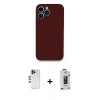 MARSİLYAN™- iPhone 13 Pro Max Kılıf Zirve Modern Özel Seri - Siyah Bilvis Hayalet Cam Ekran Koruyucu + Shine Kamera Lens - GD