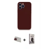 MARSİLYAN™- iPhone 13 Pro Max Kılıf Zirve Modern Özel Seri - Siyah Bilvis Hayalet Cam Ekran Koruyucu + Rainbow Kamera Lens Koruma Cam - KI
