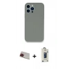 MARSİLYAN™- iPhone 13 Pro Max Kılıf Zirve Modern Özel Seri - Siyah Bilvis Hayalet Cam Ekran Koruyucu + Kırmızı Rainbow Kamera Lens Koruma Cam
