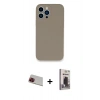 MARSİLYAN™- iPhone 13 Pro Max Kılıf Zirve Modern Özel Seri - Siyah Bilvis Hayalet Cam Ekran Koruyucu + Rainbow Kamera Lens Koruma Cam - KI