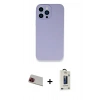 MARSİLYAN™- iPhone 13 Pro Max Kılıf Zirve Modern Özel Seri - Siyah Bilvis Hayalet Cam Ekran Koruyucu + Kırmızı Rainbow Kamera Lens Koruma Cam