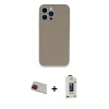 MARSİLYAN™- iPhone 13 Pro Max Kılıf Zirve Modern Özel Seri - Siyah Bilvis Hayalet Cam Ekran Koruyucu + Kırmızı Rainbow Kamera Lens Koruma Cam