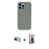 MARSİLYAN™- iPhone 13 Pro Max Kılıf Zirve Modern Özel Seri - Siyah Bilvis Hayalet Cam Ekran Koruyucu + Rainbow Kamera Lens Koruma Cam - KI